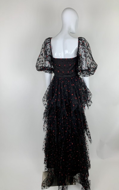 Alimia 80's haute couture embroidered evening dress - Rellik