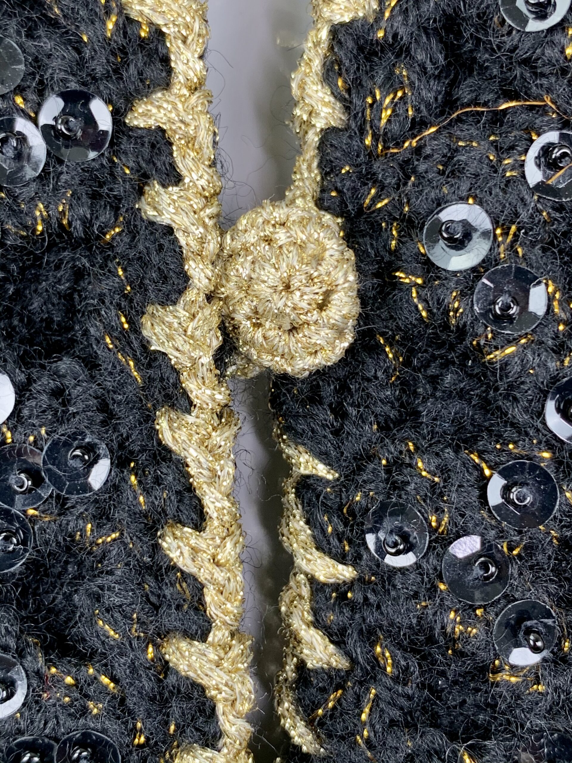 Kansai Yamamoto 80's Black Crochet Glam Cardigan - Rellik