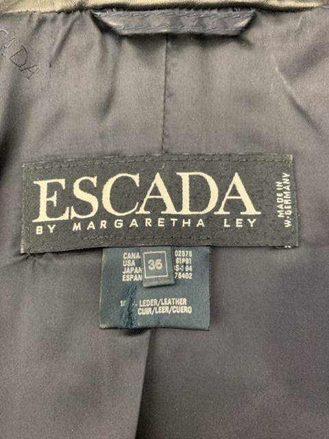 Escada Leather Gold Star Boxed 90's Jacket - Rellik