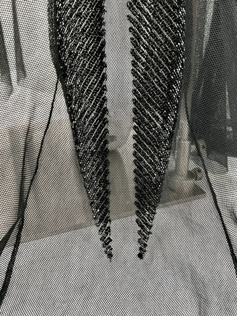 Margiela by John Galliano Black Beaded Net Floor Length Dress - Rellik