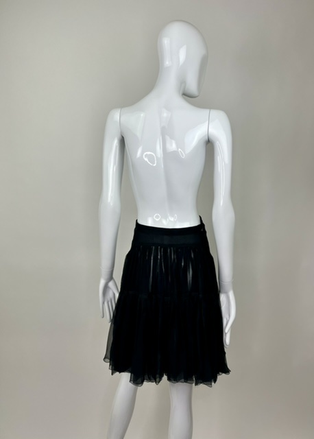 Alaia Black Chiffon Layered 80’s Skirt